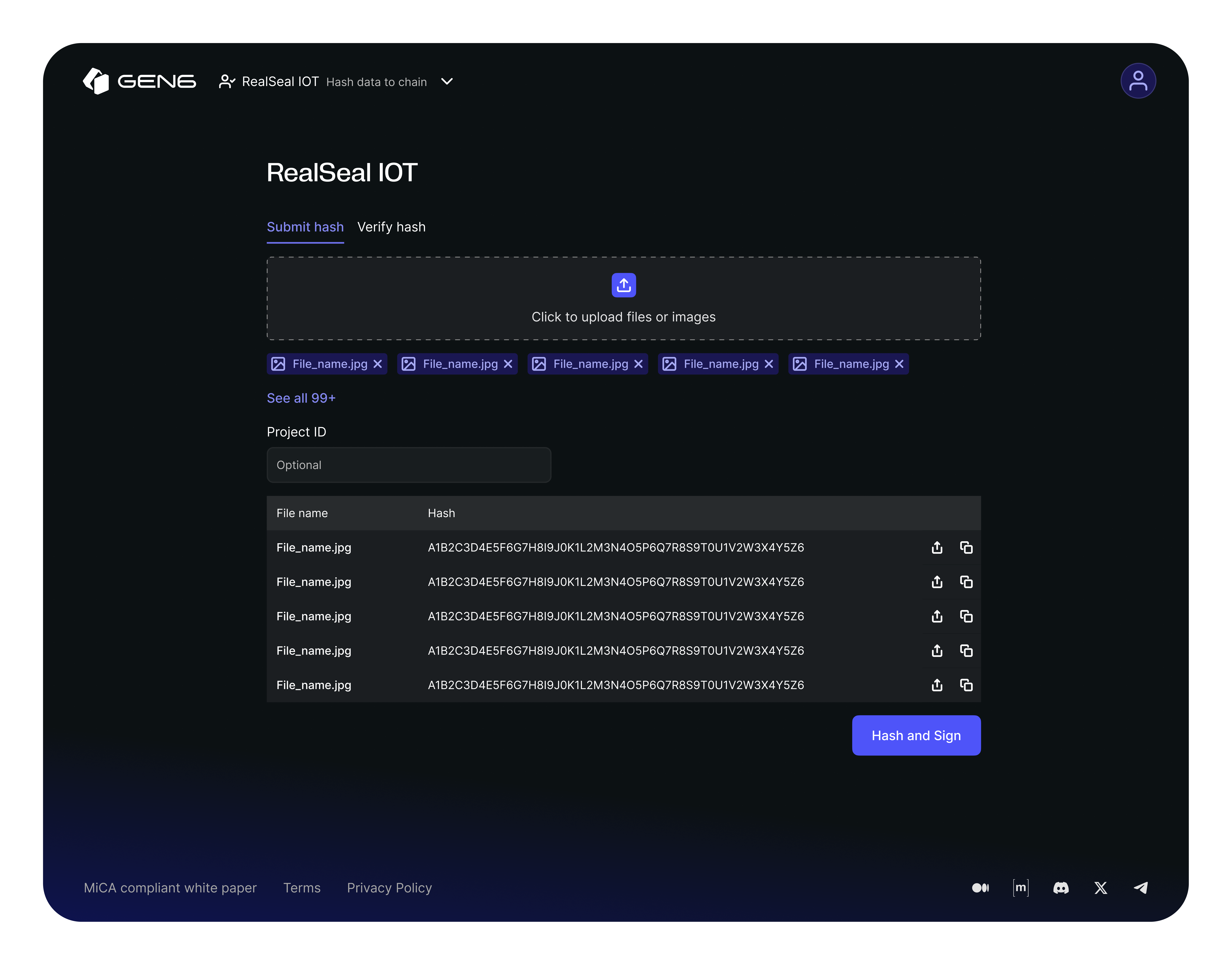 GEN6 dapps interface